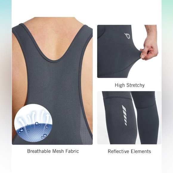 NWT Baleaf Men’s Fleece Lined Cycling Bib Pants - Picture 5 of 16